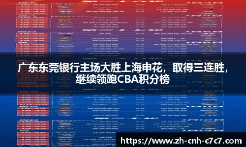广东东莞银行主场大胜上海申花，取得三连胜，继续领跑CBA积分榜